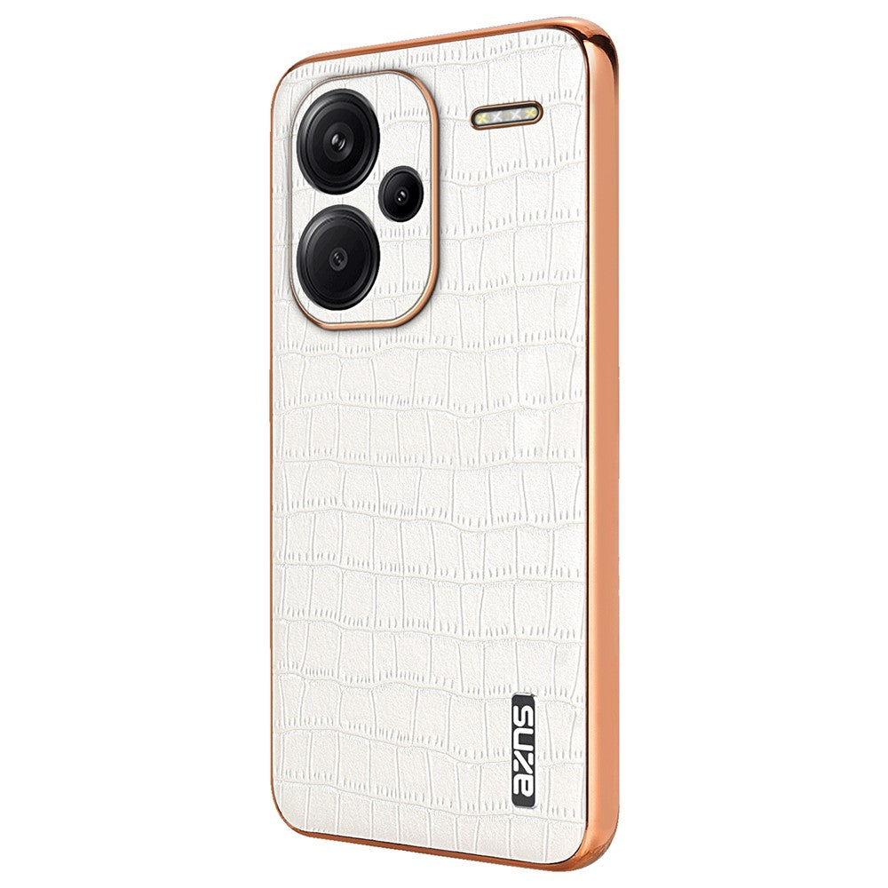 AZNS For Xiaomi Redmi Note 13 Pro+ 5G Electroplating Case Textured PU+TPU Phone Cover