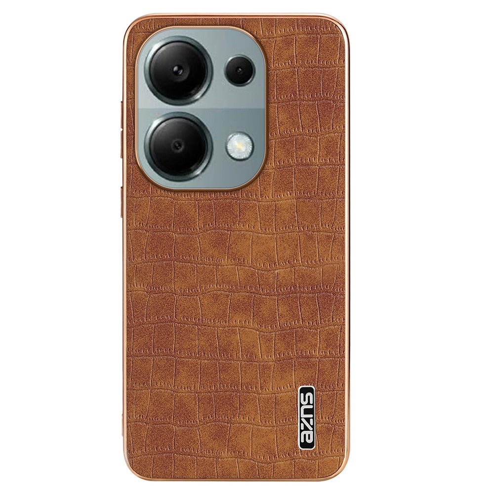 AZNS For Xiaomi Redmi Note 13 Pro 4G / Poco M6 Pro 4G Case Shockproof PU+TPU Electroplated Phone Cover