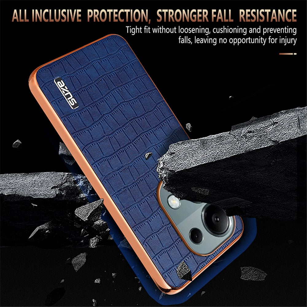AZNS For Xiaomi Redmi Note 13 Pro 4G / Poco M6 Pro 4G Case Shockproof PU+TPU Electroplated Phone Cover