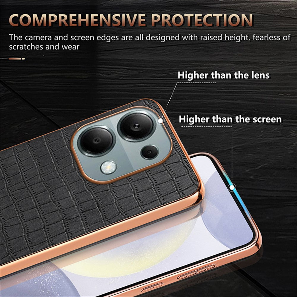 AZNS For Xiaomi Redmi Note 13 Pro 4G / Poco M6 Pro 4G Case Shockproof PU+TPU Electroplated Phone Cover