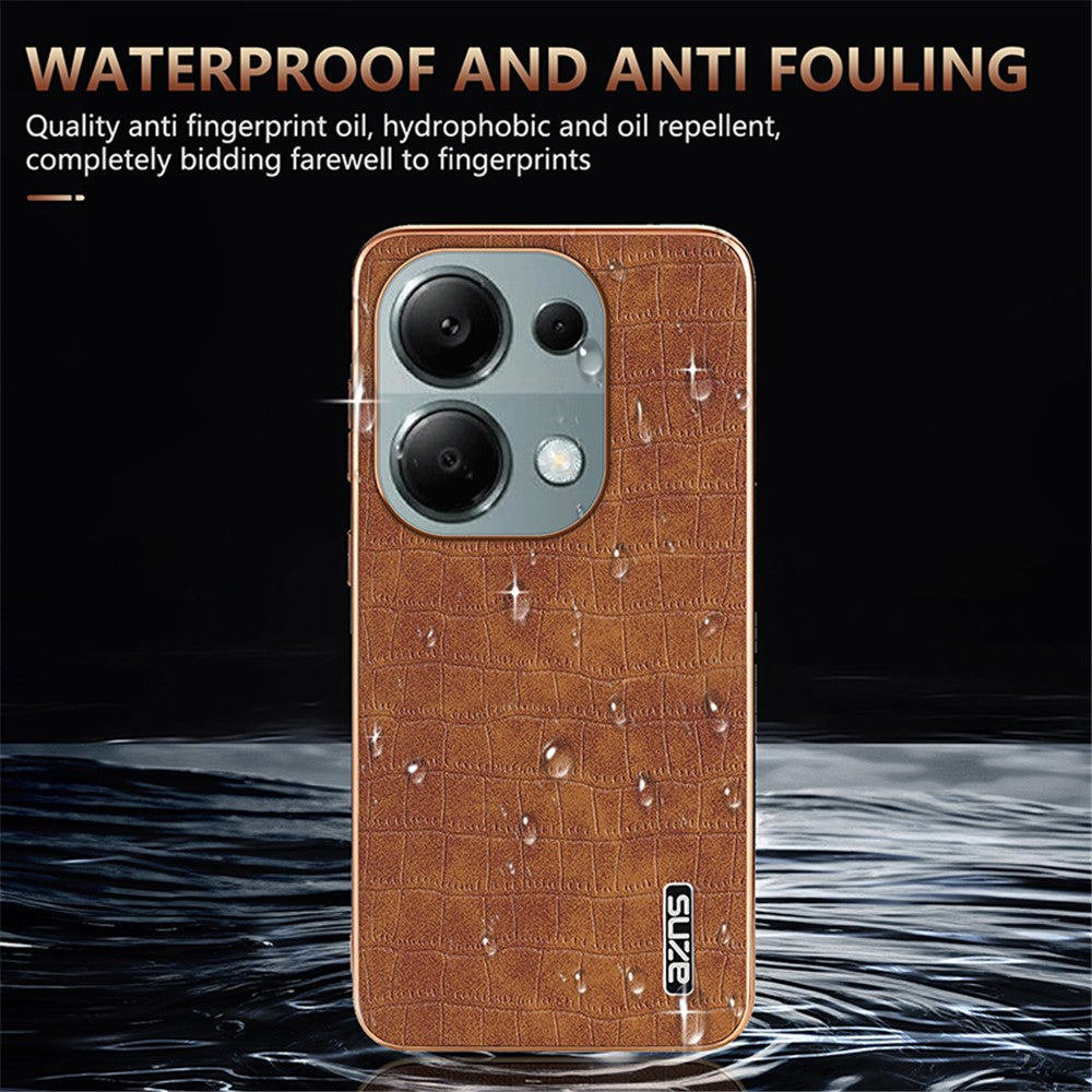 AZNS For Xiaomi Redmi Note 13 Pro 4G / Poco M6 Pro 4G Case Shockproof PU+TPU Electroplated Phone Cover
