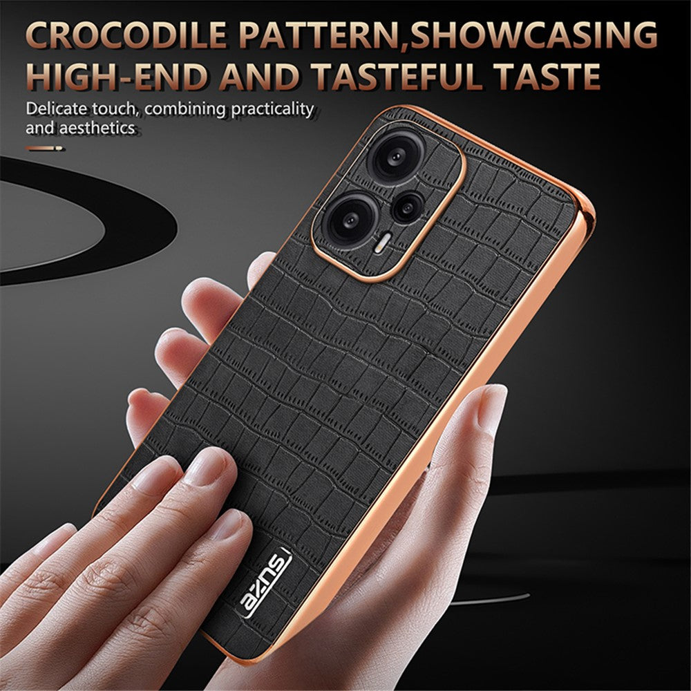 AZNS För Xiaomi Redmi Note 12 Turbo / Poco F5 5G Skal Galvaniserad PU+TPU mobilskal