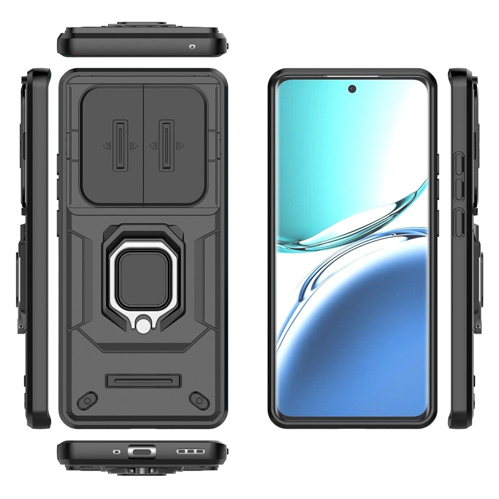 For Oppo F27 Pro+ 5G Case Kickstand PC+TPU Phone Shell with Lens Cover
