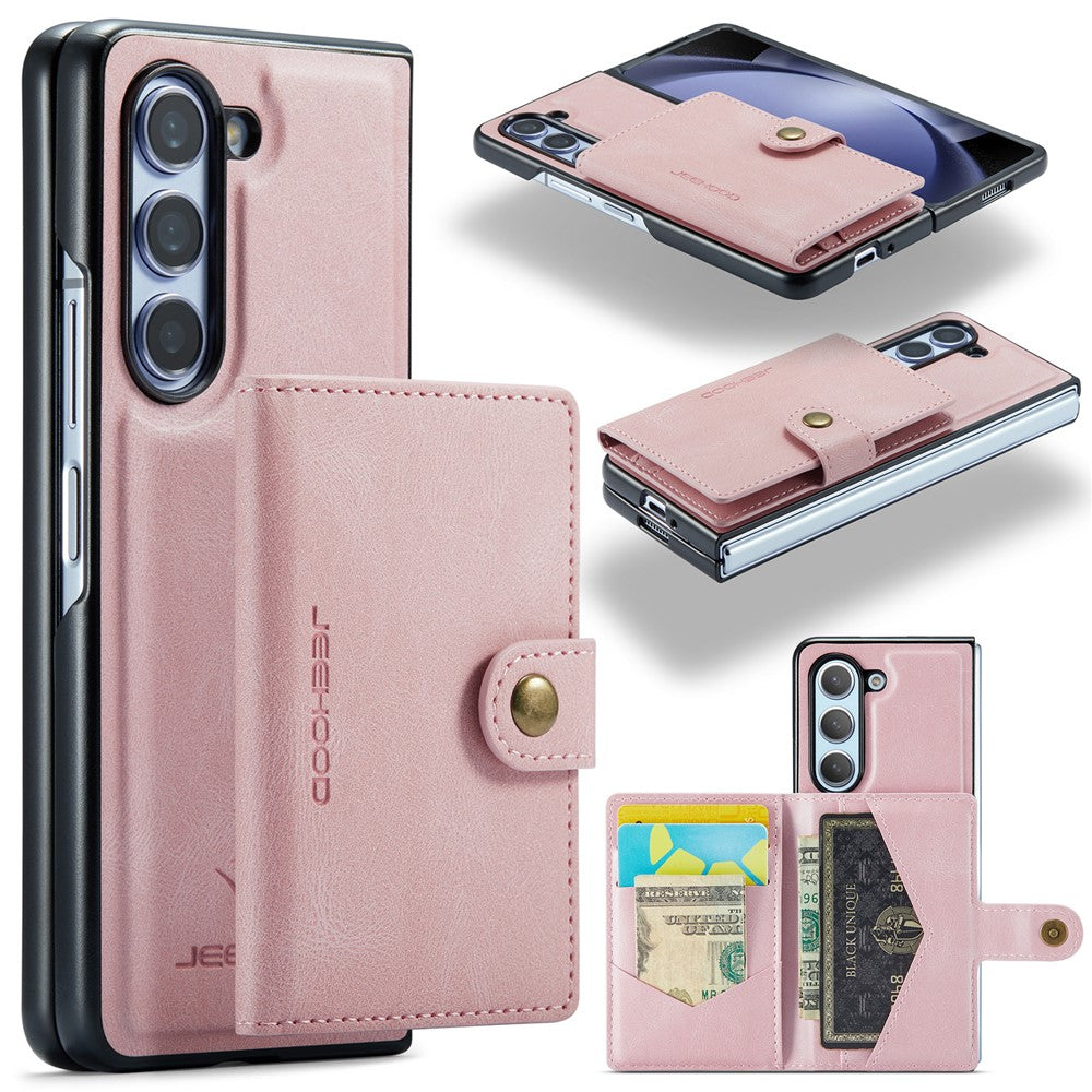 JEEHOOD J01 For Samsung Galaxy Z Fold5 5G Case Card Bag Leather+PC Folding Phone Cover