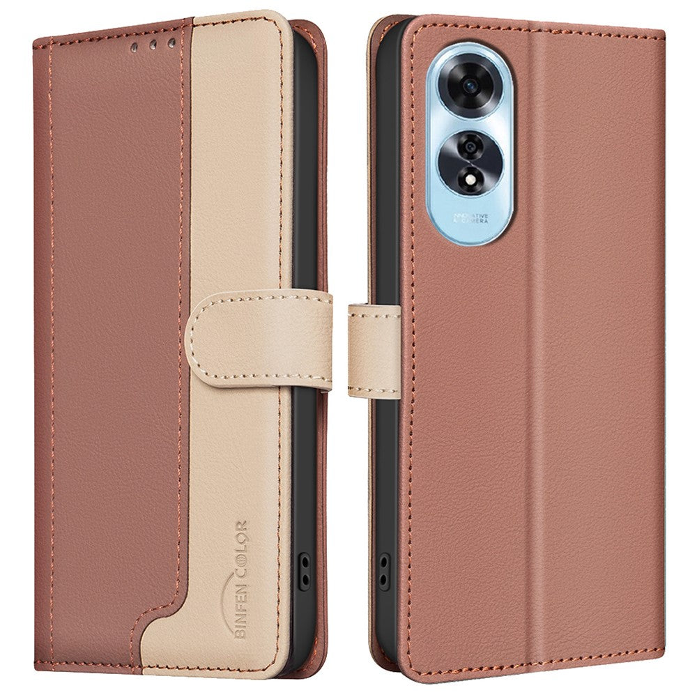 BINFEN COLOR BF33 For Oppo A60 4G Case RFID Blocking Leather Phone Cover Wallet Stand