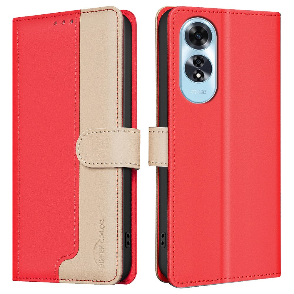 BINFEN COLOR BF33 For Oppo A60 4G Case RFID Blocking Leather Phone Cover Wallet Stand