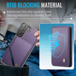 JEEHOOD J05 For Samsung Galaxy S21+ 5G Case Leather Mobile Cover with Detachable Magnetic Card Bag