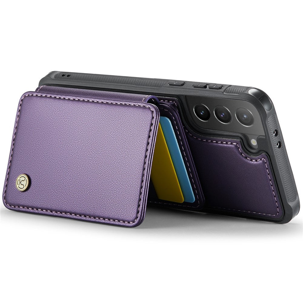 JEEHOOD J05 For Samsung Galaxy S21+ 5G Case Leather Mobile Cover with Detachable Magnetic Card Bag