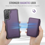 JEEHOOD J05 For Samsung Galaxy S21+ 5G Case Leather Mobile Cover with Detachable Magnetic Card Bag