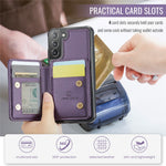 JEEHOOD J05 For Samsung Galaxy S21+ 5G Case Leather Mobile Cover with Detachable Magnetic Card Bag