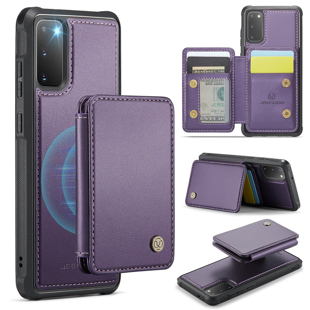 JEEHOOD J05 For Samsung Galaxy S20 4G / 5G Case Leather Mobile Cover with Detachable Magnetic Card Bag