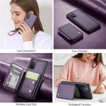 JEEHOOD J05 För Samsung Galaxy S20 4G / 5G Läderfodral Mobilskal med Avtagbar Magnetisk Korthållare