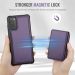 JEEHOOD J05 För Samsung Galaxy S20 4G / 5G Läderfodral Mobilskal med Avtagbar Magnetisk Korthållare