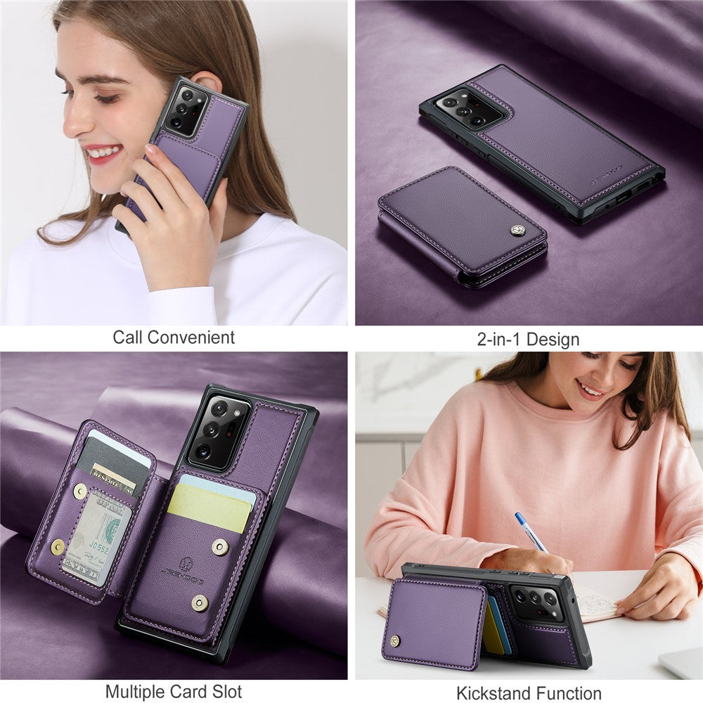 JEEHOOD J05 til Samsung Galaxy Note20 Ultra / Note20 Ultra 5G Etui Læder Mobilcover med Aftagelig Magnetisk Korttaske