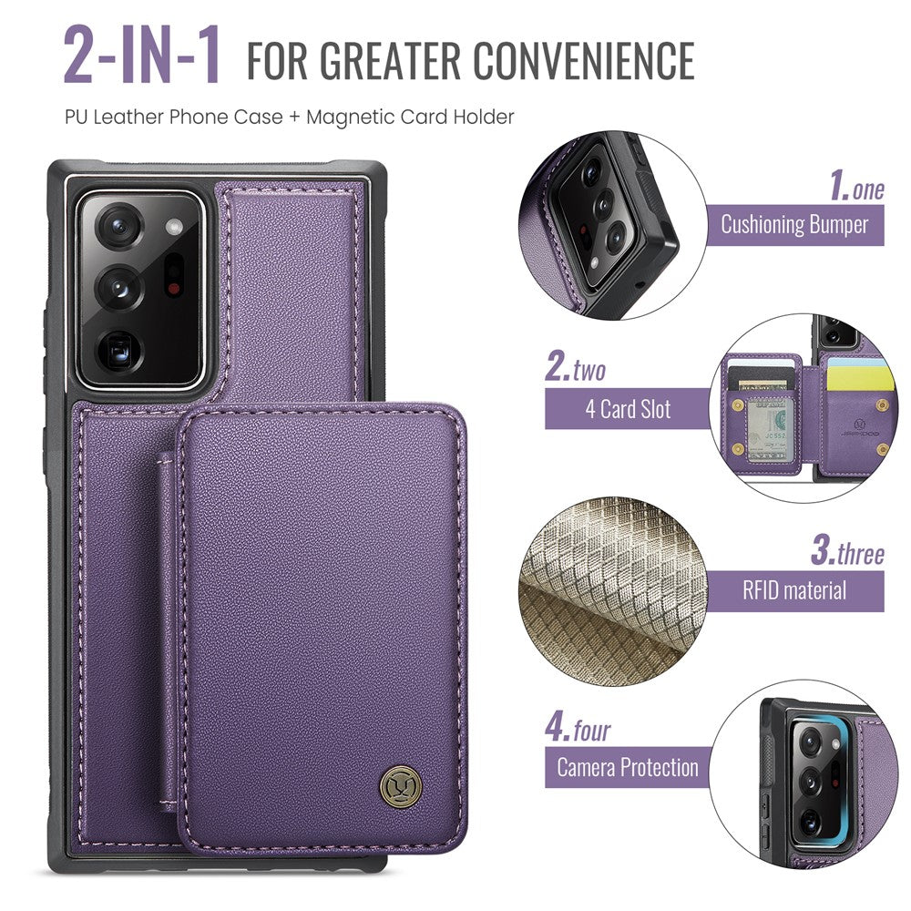 JEEHOOD J05 til Samsung Galaxy Note20 Ultra / Note20 Ultra 5G Etui Læder Mobilcover med Aftagelig Magnetisk Korttaske
