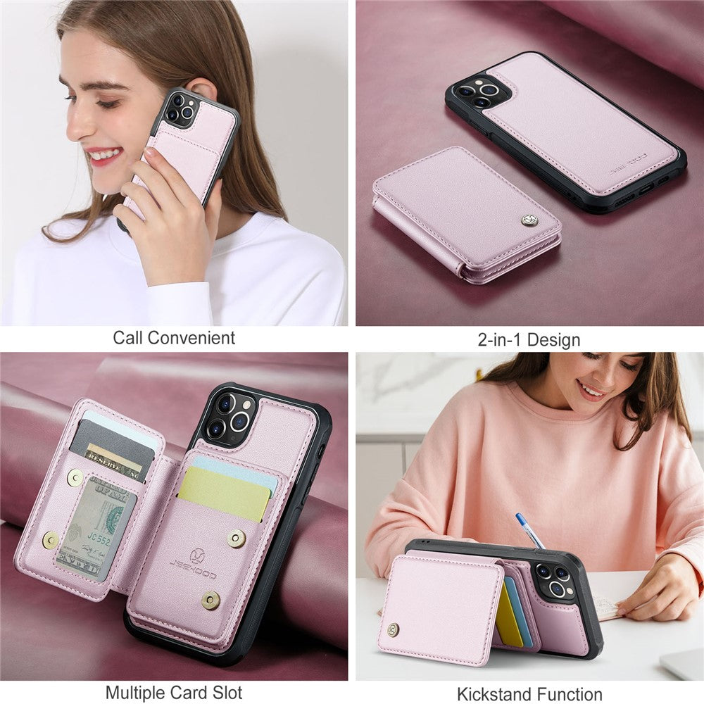 JEEHOOD J05 Til iPhone 11 Pro Max Cover Mobilcover i læder med aftagelig magnetisk kortholder