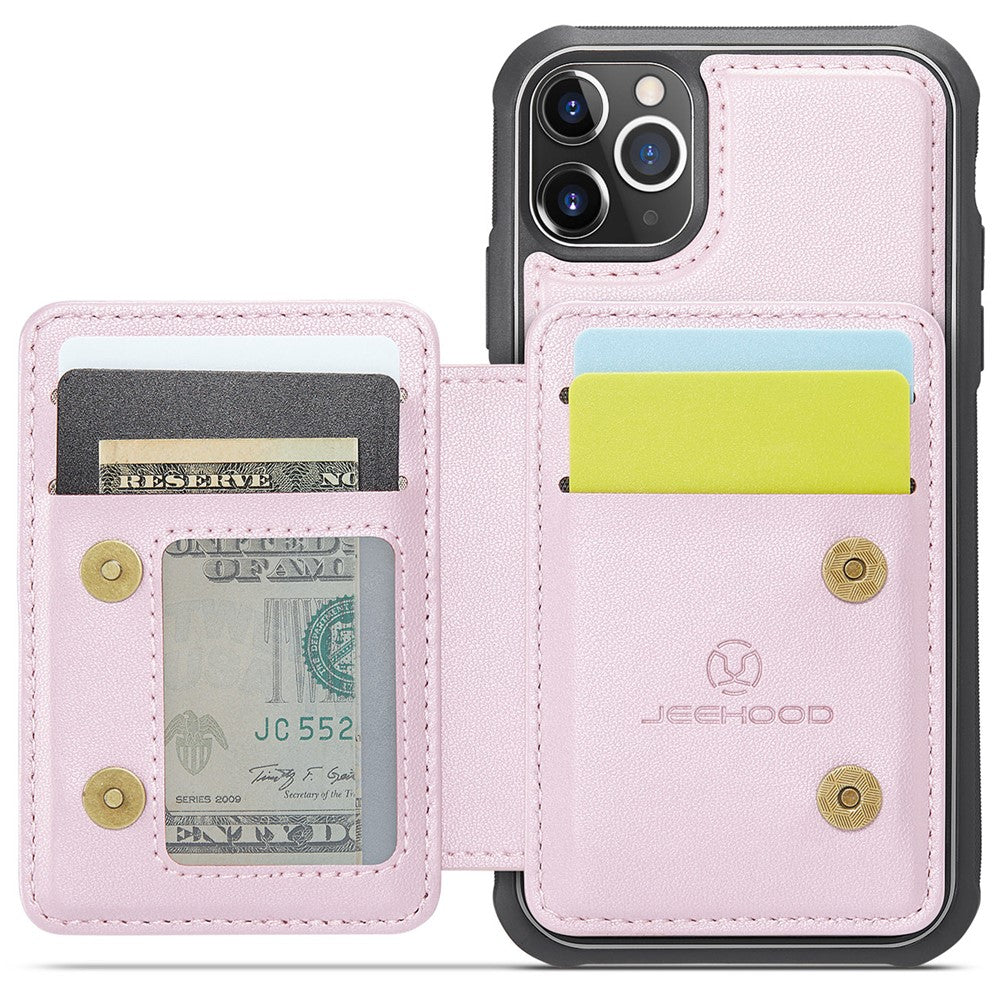 JEEHOOD J05 Til iPhone 11 Pro Max Cover Mobilcover i læder med aftagelig magnetisk kortholder