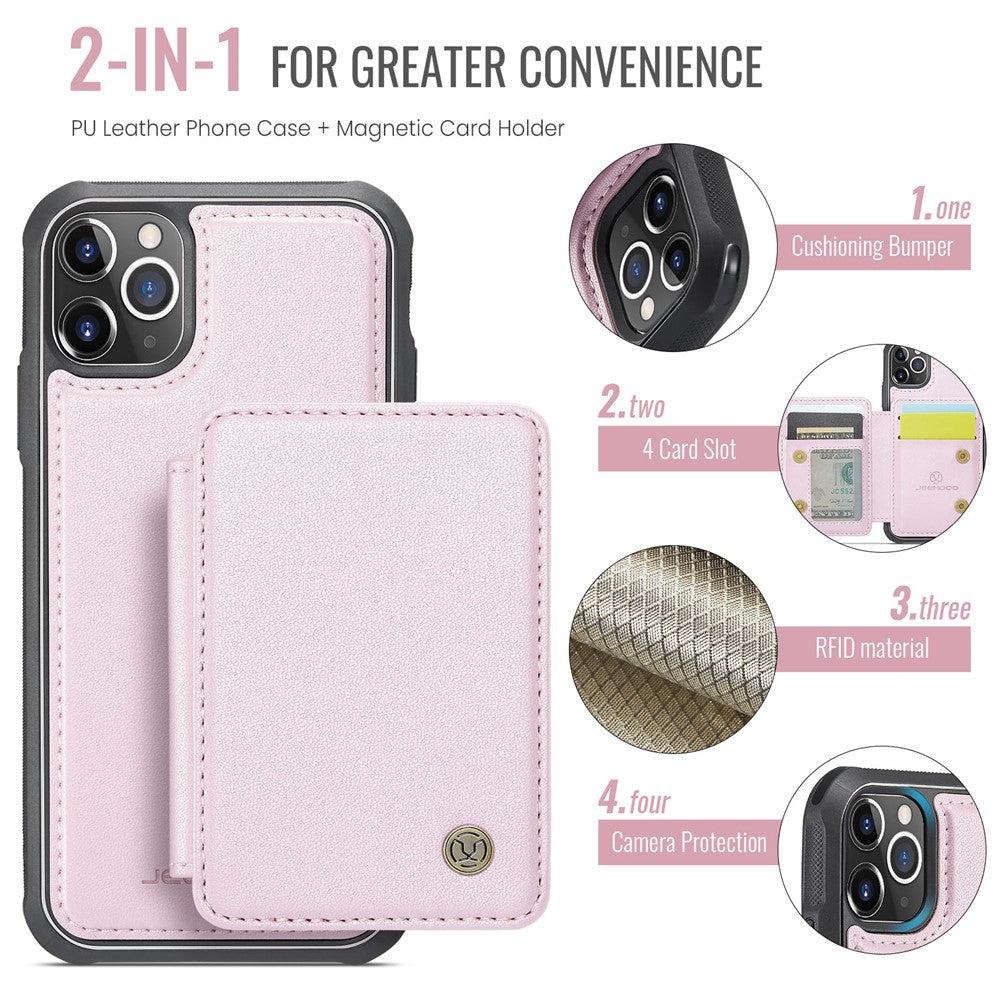 JEEHOOD J05 Til iPhone 11 Pro Max Cover Mobilcover i læder med aftagelig magnetisk kortholder