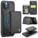 JEEHOOD J05 Til iPhone 11 Pro Max Cover Mobilcover i læder med aftagelig magnetisk kortholder