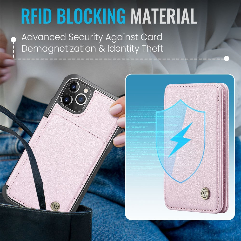 JEEHOOD J05 For iPhone 11 Pro Case Leather Mobile Cover with Detachable Magnetic Card Bag