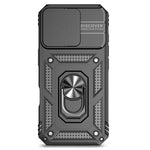 Til iPhone 16 Pro Max cover med ring-stativ, skydelåg til kamera, PC+TPU telefoncover