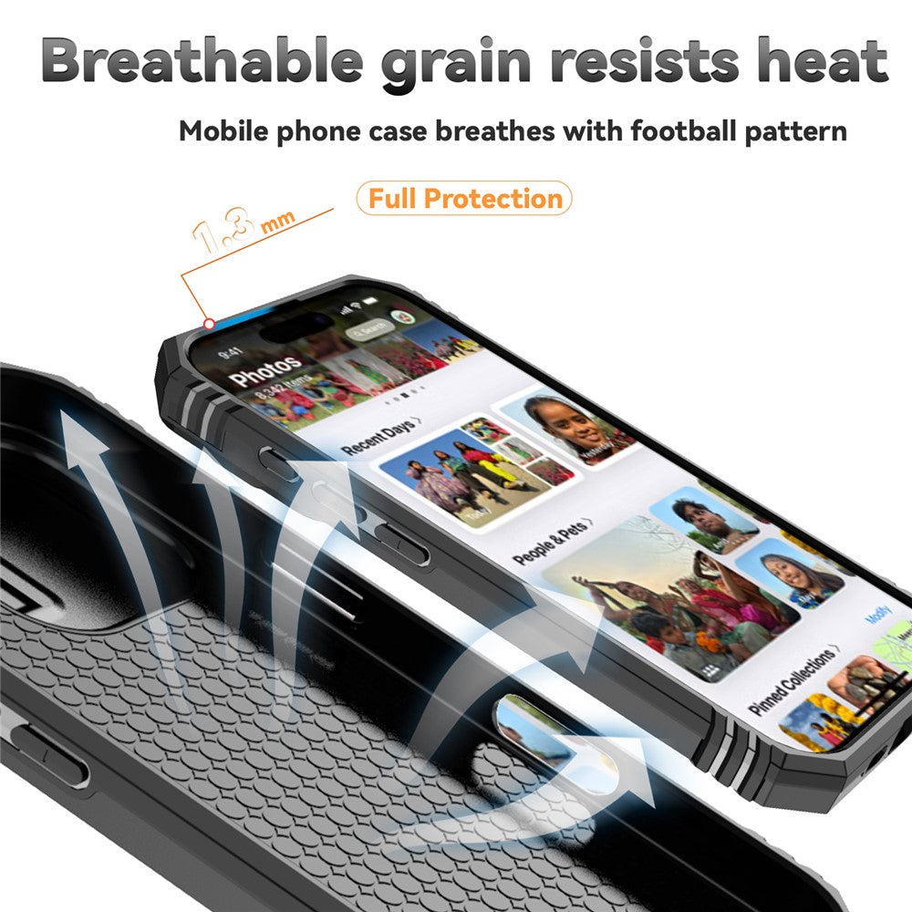 Til iPhone 16 Pro Max cover med ring-stativ, skydelåg til kamera, PC+TPU telefoncover