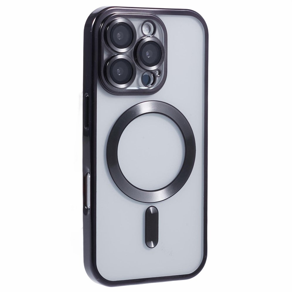 For iPhone 16 Pro Max Case Compatible with MagSafe Electroplating TPU Phone Cover with Lens Film