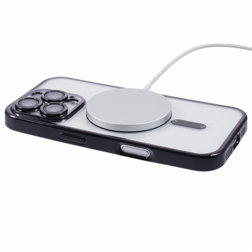 For iPhone 16 Pro Max Case Compatible with MagSafe Electroplating TPU Phone Cover with Lens Film