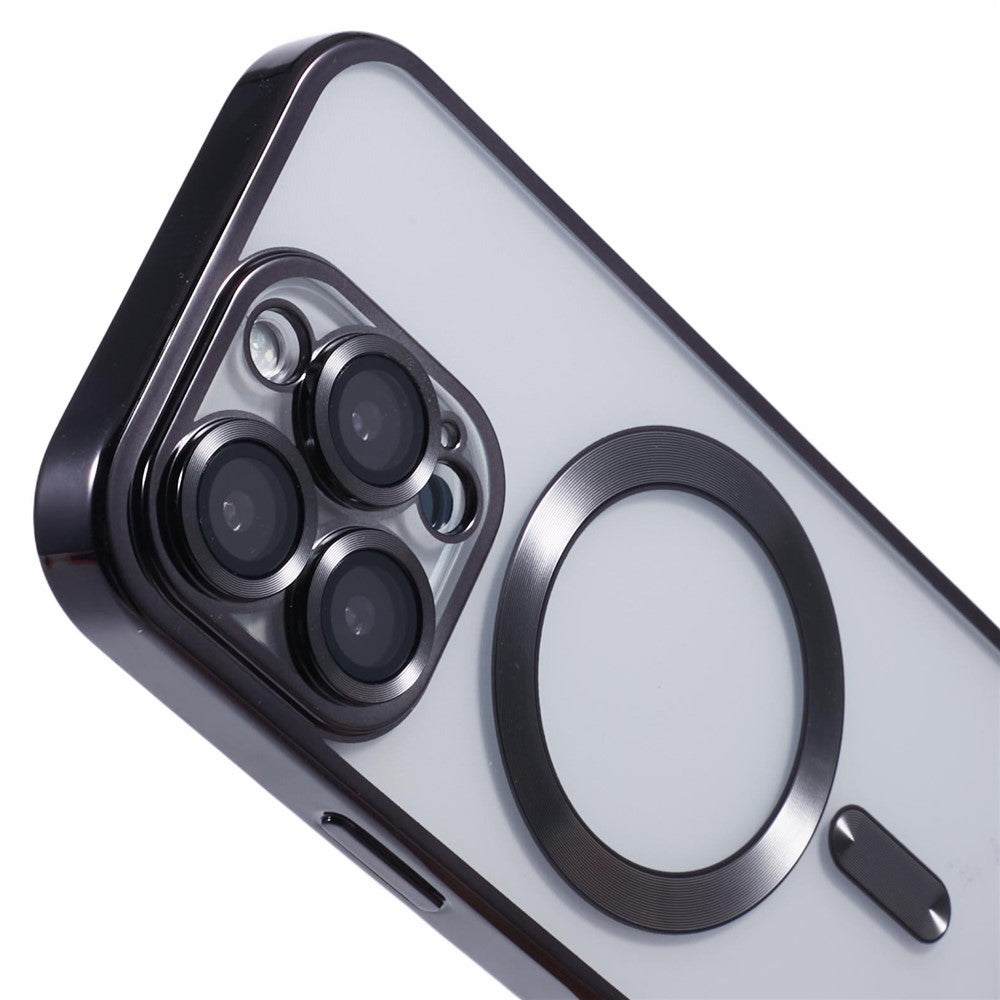 For iPhone 16 Pro Max Case Compatible with MagSafe Electroplating TPU Phone Cover with Lens Film