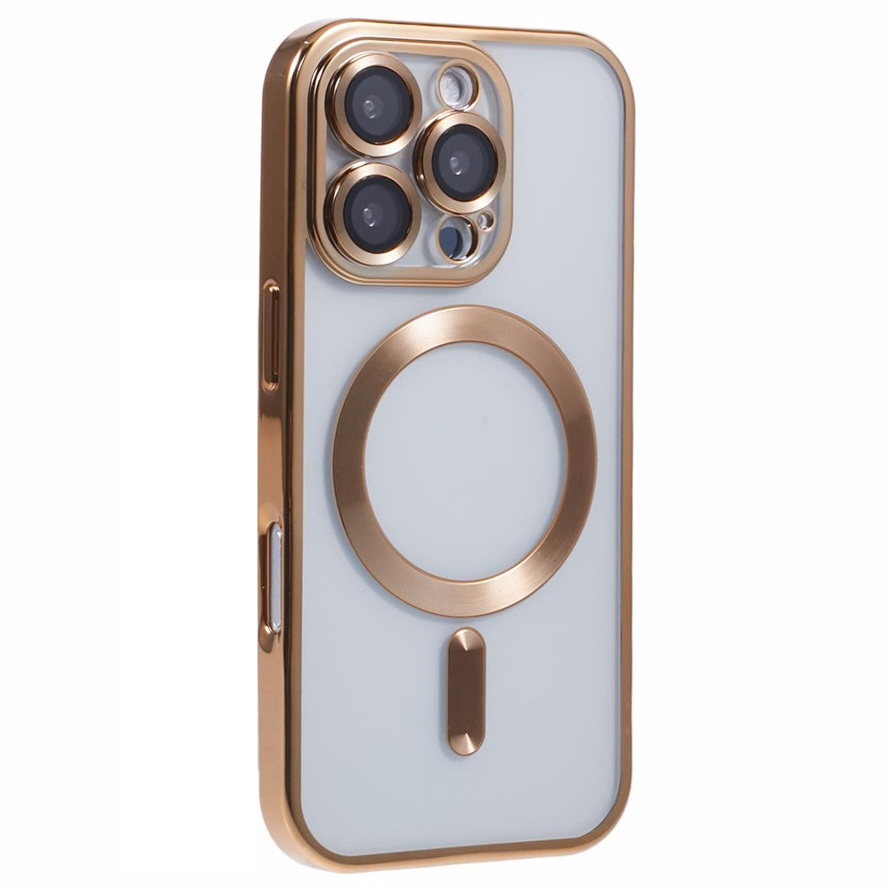 For iPhone 16 Pro Max Case Compatible with MagSafe Electroplating TPU Phone Cover with Lens Film