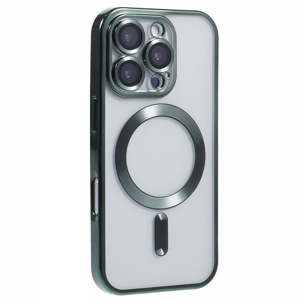 For iPhone 16 Pro Max Case Compatible with MagSafe Electroplating TPU Phone Cover with Lens Film