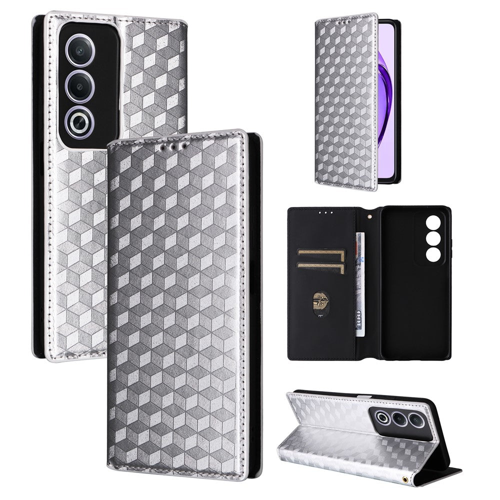Oppo A80 5G / A3 Pro (Global) 5G / K12x 5G (Indien) / A3x 5G (Kina) Läderfodral Plånboksfodral mobilfodral Rombpräglat