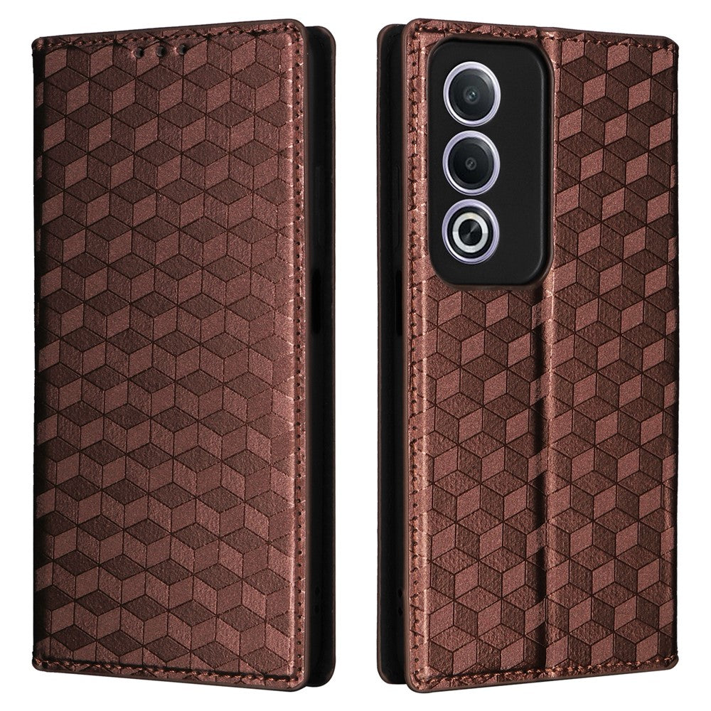Oppo A80 5G / A3 Pro (Global) 5G / K12x 5G (Indien) / A3x 5G (Kina) Läderfodral Plånboksfodral mobilfodral Rombpräglat