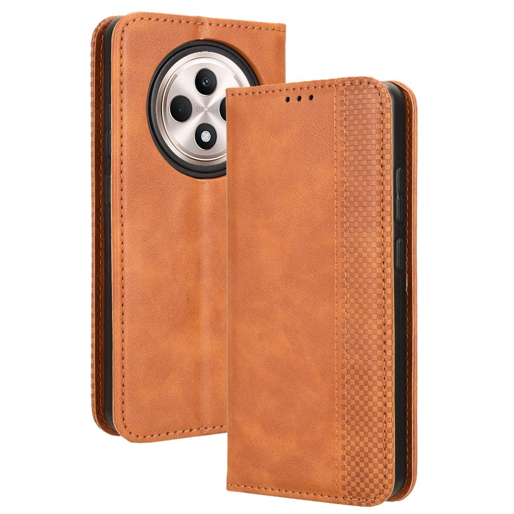 OPPO Reno12 F 5G / Oppo F27 5G Skal Retro PU Läder Plånboksfodral mobilfodral Stativ