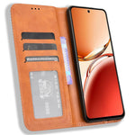 OPPO Reno12 F 5G / Oppo F27 5G Skal Retro PU Läder Plånboksfodral mobilfodral Stativ
