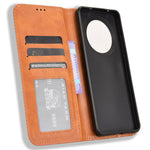 OPPO Reno12 F 5G / Oppo F27 5G Skal Retro PU Läder Plånboksfodral mobilfodral Stativ