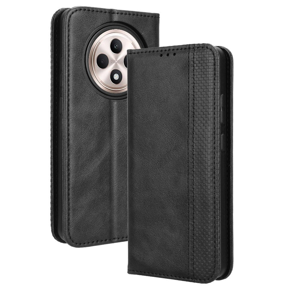 OPPO Reno12 F 5G / Oppo F27 5G Skal Retro PU Läder Plånboksfodral mobilfodral Stativ
