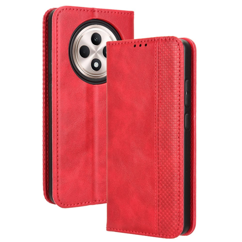 OPPO Reno12 F 5G / Oppo F27 5G Skal Retro PU Läder Plånboksfodral mobilfodral Stativ