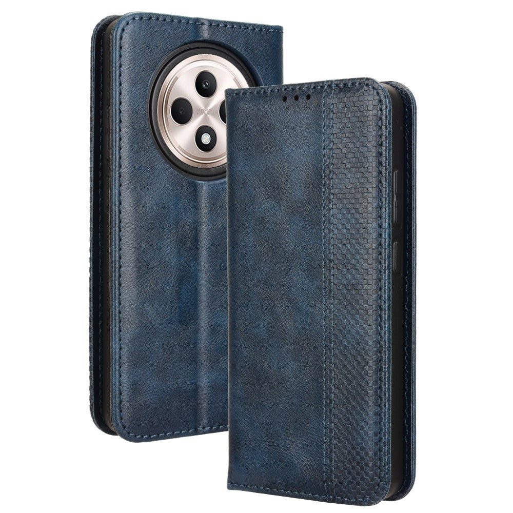 OPPO Reno12 F 5G / Oppo F27 5G Skal Retro PU Läder Plånboksfodral mobilfodral Stativ