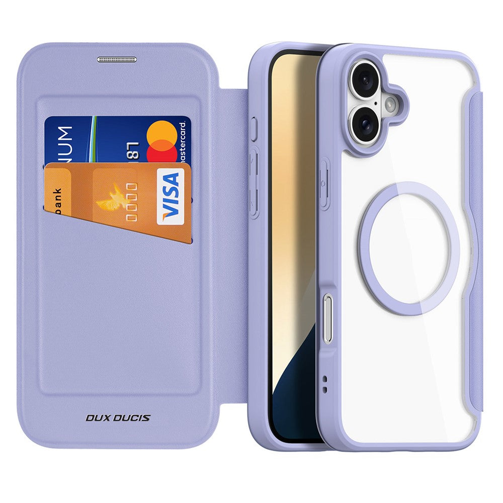 DUX DUCIS Skin X Pro for iPhone 16 Plus Case Compatible with MagSafe Card Slot Leather Cover
