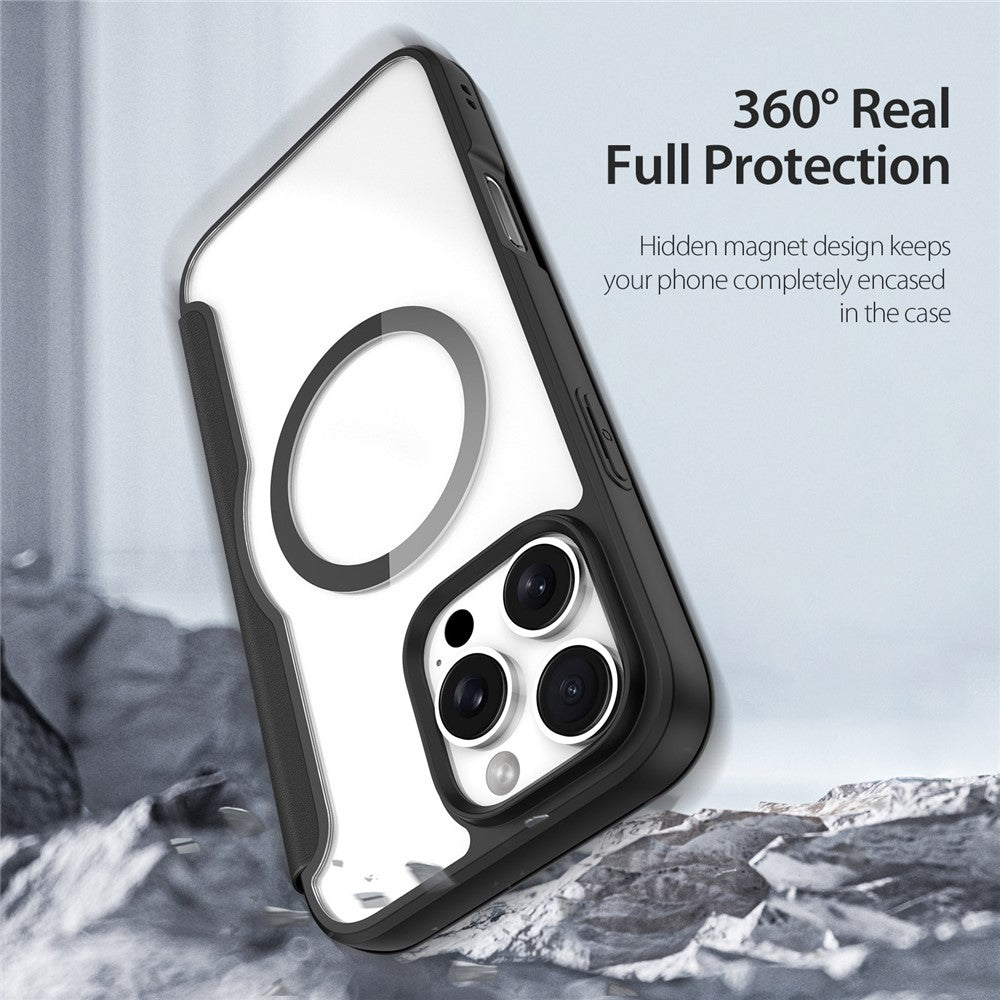 DUX DUCIS Skin X Pro for iPhone 16 Pro Leather Case Compatible with MagSafe Card Holder Phone Cover