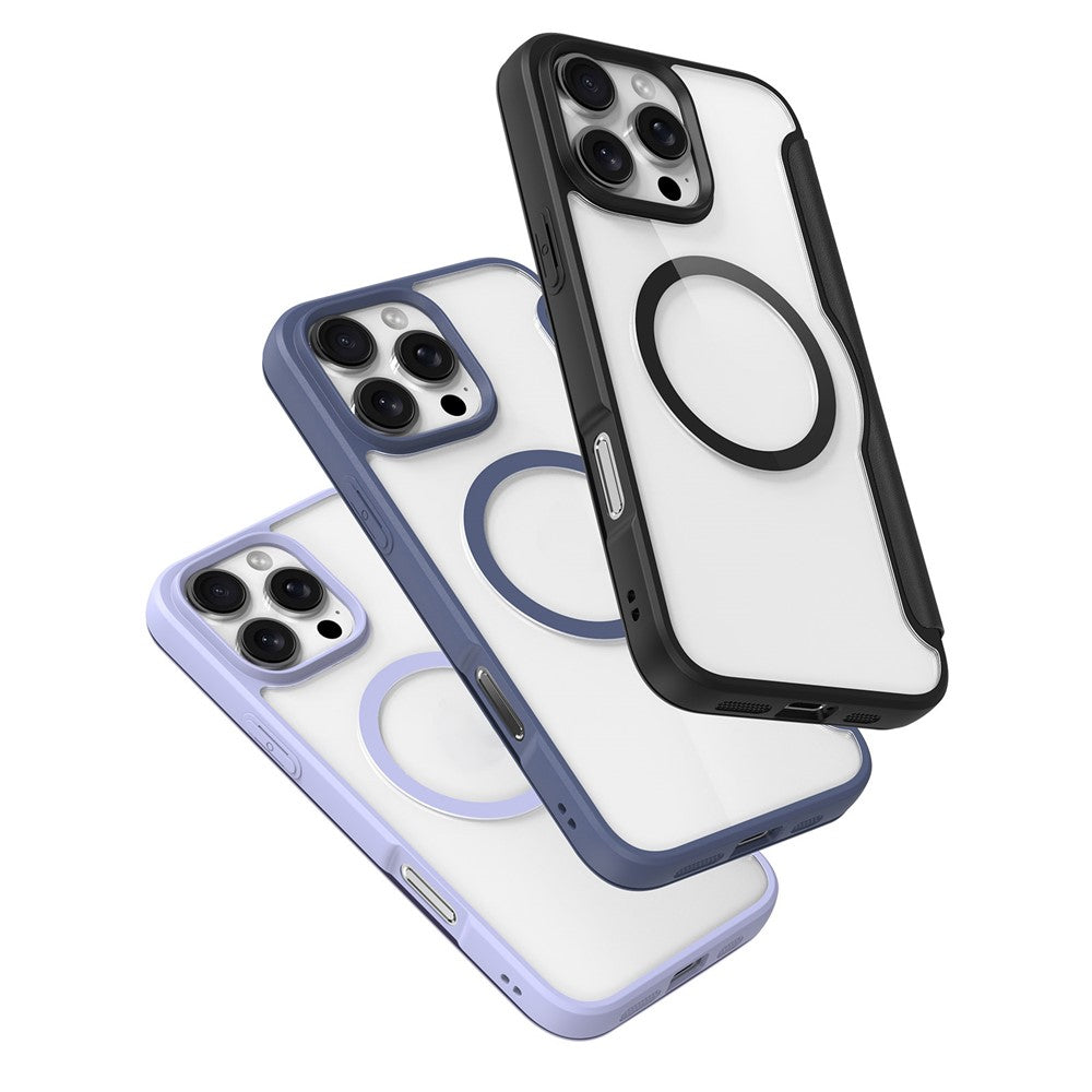 DUX DUCIS Skin X Pro for iPhone 16 Pro Leather Case Compatible with MagSafe Card Holder Phone Cover