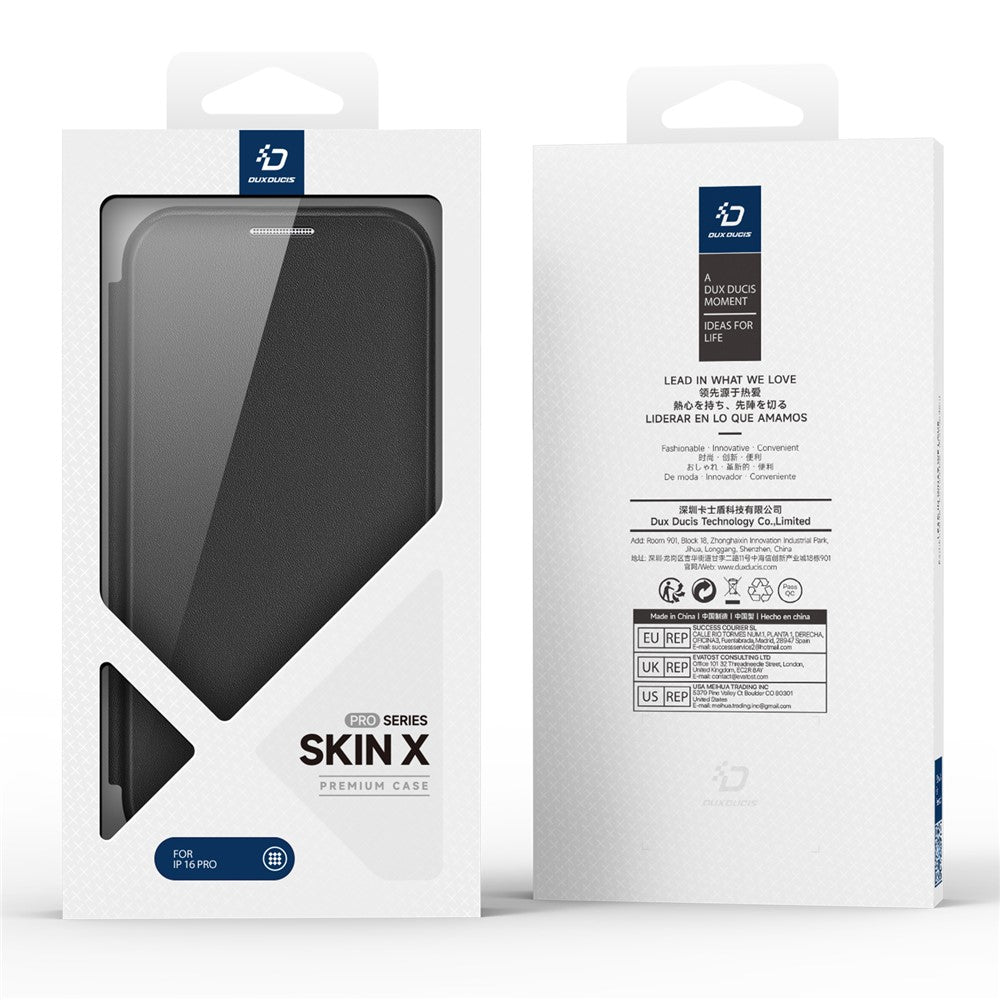 DUX DUCIS Skin X Pro for iPhone 16 Pro Leather Case Compatible with MagSafe Card Holder Phone Cover