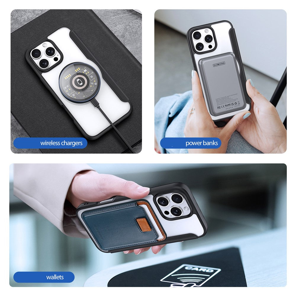 DUX DUCIS Skin X Pro for iPhone 16 Pro Max Magnetic Phone Case Card Holder Leather Cover