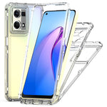 For Oppo Reno7 4G Clear Case Acrylic+TPU Phone Cover 3-in-1 Design