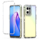 For Oppo Reno7 4G Clear Case Acrylic+TPU Phone Cover 3-in-1 Design