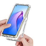 For Oppo Reno7 4G Clear Case Acrylic+TPU Phone Cover 3-in-1 Design