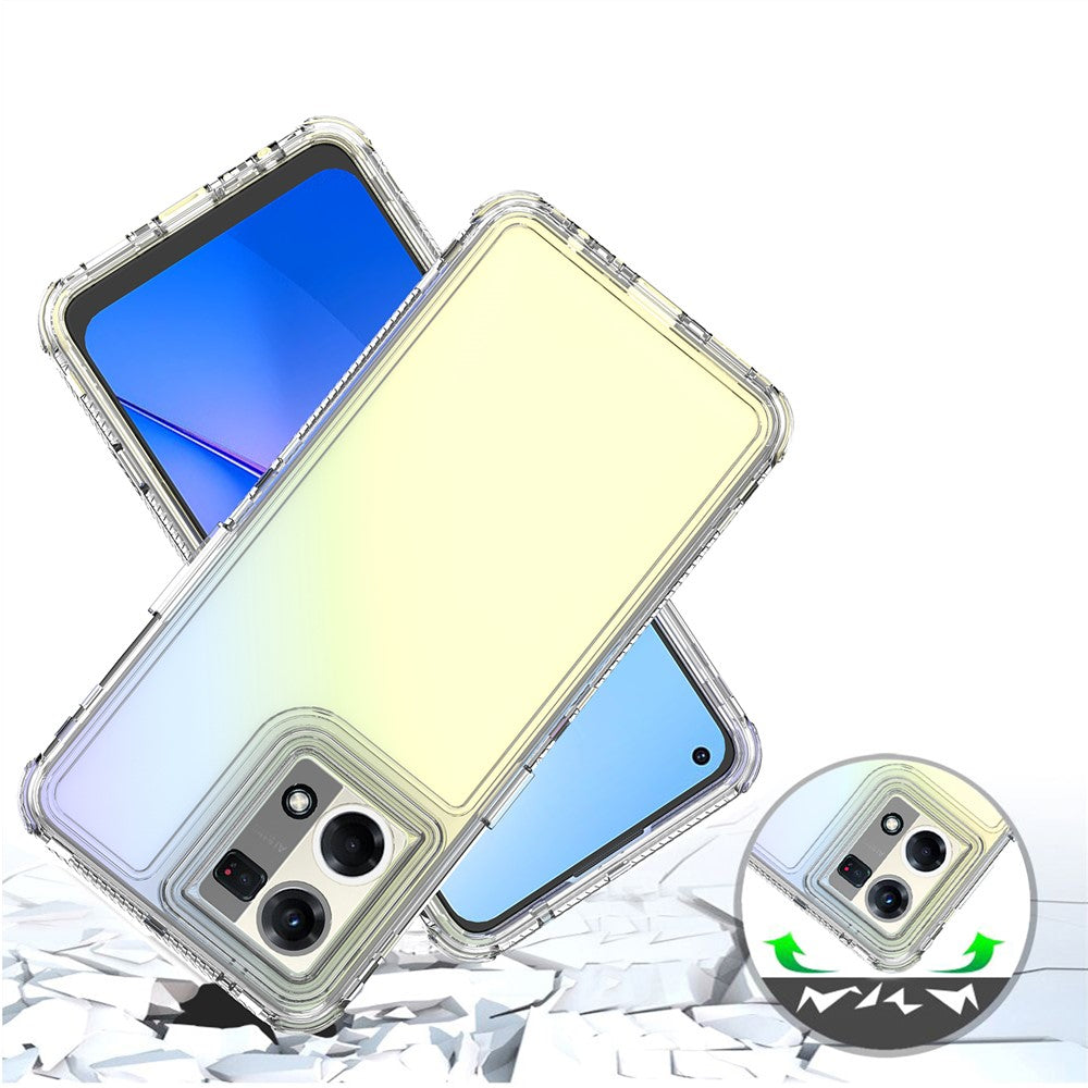 For Oppo Reno7 4G Clear Case Acrylic+TPU Phone Cover 3-in-1 Design
