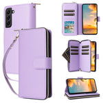R20 For Samsung Galaxy S22+ 5G Case Zipper Leather Phone Cover Stand View