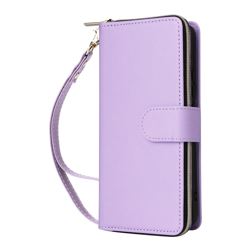 R20 For Samsung Galaxy S22+ 5G Case Zipper Leather Phone Cover Stand View